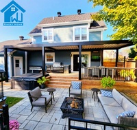Pergola motorisée en aluminium sur mesure Sweet Home, imperméable, avec toit à lames orientables, pour villa, jardin ou patio.
