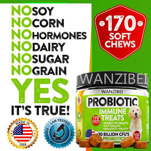 WANZIBEI-सभी-प्राकृतिक उन्नत कुत्ते प्रोबायोटिक्स Chews के साथ कुत्तों के लिए Prebiotics और कद्दू सामयिक दस्त और आंत्र समर्थन - Product Image 2