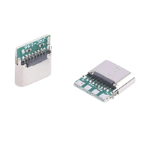Connecteur femelle USB Type-C pour carte PCB, 4 broches, résistances de rappel intégrées doubles 5,1 kΩ, charge rapide PD + câble de transfert de données