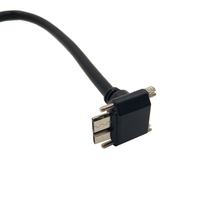 Gratis sampel kustom 9 Pin Usb 3.0 a laki-laki ke 90 derajat bentuk l Usb 3.0 mikro B kabel dengan kunci sekrup