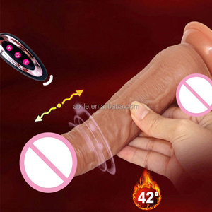 Petite taille télescopique réaliste gode télécommande gode vibrateurs chauffage <span class=keywords><strong>Strapon</strong></span> pénis Dick jouets sexuels pour femmes masturbateurs - Product Image 1