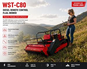 Débroussailleuse à chenilles télécommandée Diesel 80 pour le défrichement des forêts, des zones forestières et des arbustes - Product Image 2