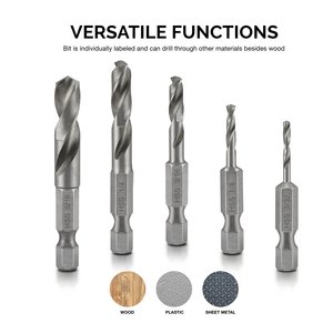 Power Tool Accessories 5 Pieces Fully Ground Wholesale Hex Shank Hss Twist <b>Drill</b> <b>Bit</b> for Metal Plastic <b>Wood</b> Drilling - Product Image 5
