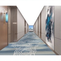 Moquette d'hôtel en polyester, motif vague, ignifuge, pour couloir, salle d'hôtel, grande surface, revêtement de sol commercial