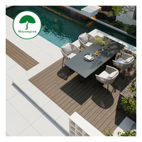 Planche de terrasse en composite WPC imperméable, résistante aux UV, couleur chêne, longue durée, lisse, pour jardins et patios