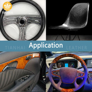 汽车内饰用光滑耐磨超细纤维皮革碳pu皮革人造革 - Product Image 3