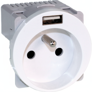 COMETE Blanco Combinado 2P + T + USB a Enchufes y enchufes - Product Image 1