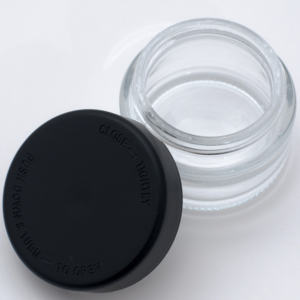 Cannacoast Tarro de Vidrio Transparente Personalizado, Contenedor Redondo con Tapa de Plástico Blanco y Negro, Resistente a Niños para Crema de Cuidado de Piel de Hierbas y Flores - Product Image 3