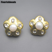 Vente en gros de perles d'eau douce naturelles en zircon cubique coloré en forme de boule ronde plaquée or pour la fabrication de colliers et de bracelets
