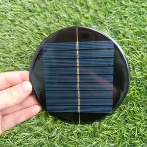 Beli pelat surya Online dari perusahaan PV surya Panel surya epoksi Mini buatan khusus 1W 4.5V bundar 110 mm Panel surya epoksi Resin