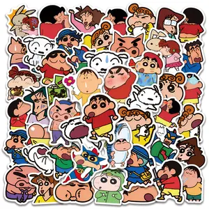 60Pcs 새로운 일본 귀여운 크레용 신 찬 만화 낙서 스티커 선물 노트북 책 비닐 아이 장식 스티커