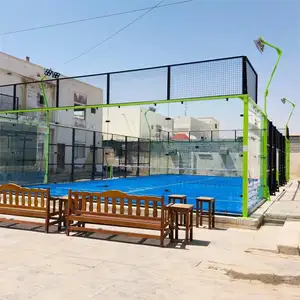 Ventes directes d'usine cesped para canchas de padel panoramicas sports de plein air protections de court de padel