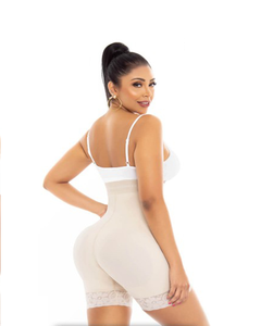 Pantaloncini in vita in pizzo semplice di fabbrica per le donne forma di Design in tinta unita che comprimono Leggings a vita alta Butt Lifter Shapewear - Product Image 5