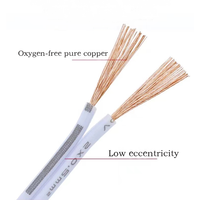 Kabel Daya DC Dua Inti Aomei 2468 22AWG PVC+Logam, Kawat Tembaga Berenamel Paralel Dua Baris, Injeksi Putih, Cabang Ganda, Dua Inti, untuk LED