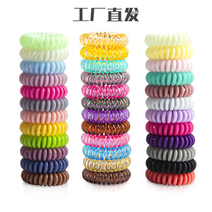 Attaches pour cheveux en cordon téléphonique transparent de style coréen, couleur bonbon, haute élasticité, matériau TPU, accessoires pour cheveux décontractés - Product Image 1