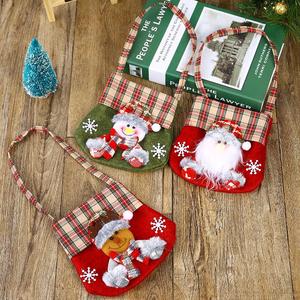 Sac à bonbons de Noël, Père Noël, Bonhomme de neige, Renne, Sacs à cordon en coton, Décoration de Noël et du Nouvel An, Cadeau - Product Image 3