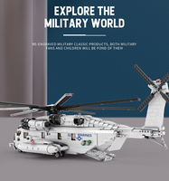 Reobrix 33037 helikopter transportasi CH-53E, mainan DIY blok bangunan untuk anak-anak konstruksi Rakitan