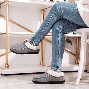 Women's Moccasin <strong>Slippers</strong> Warm Comfy Winter Wool-<strong>felt</strong> Memory Foam Indoor House Shoes - Product Image 6