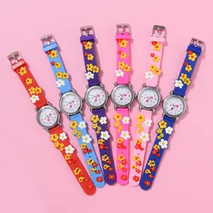 새로운 어린이 시계 만화 시계 핑크 실리콘 석영 손목시계 생일 선물 소녀 소년 어린이 공부 시간 소녀 시계 Reloj