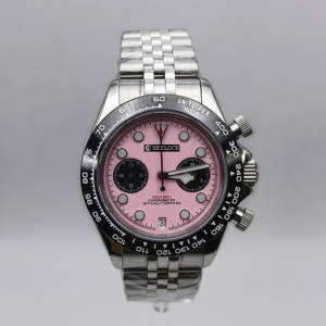 Reloj de Pulsera SEILOCE con Logotipo, Cristal de Zafiro, Resistente al Agua, Fecha, Cronógrafo, Cuarzo Analógico, Movimiento VK64, Acero Inoxidable, para Parejas - Product Image 2