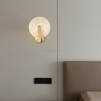 Applique murale LED d'intérieur MY9716, blanc neutre, corps en verre, lampe murale en cuivre, abat-jour en cristal, finition laiton, design moderne