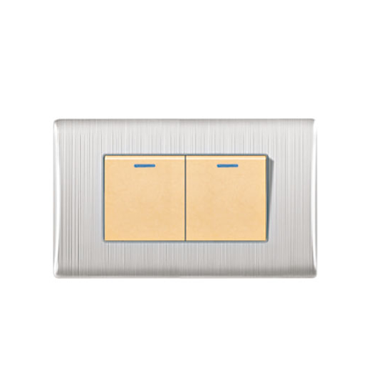 VNX Wholesale Exporter of High-Quality VNX Silver Color 2 Gang One Way 250V Electrical Wall Switch for Electrical Home