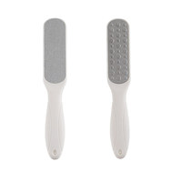 Râpe à pieds en verre double face jetable, à long manche, portable et tendance, pour l'élimination des callosités et la réparation des fissures des talons