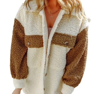 <span class=keywords><strong>Giacca</strong></span> Sherpa Shacket in pile da <span class=keywords><strong>donna</strong></span> con tasche con Logo personalizzato WingTu con marchio privato in <span class=keywords><strong>peluche</strong></span> - Product Image 6