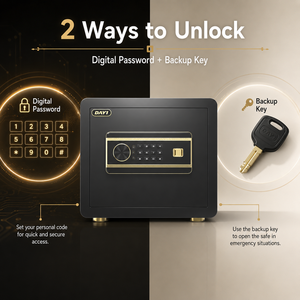 Caja Fuerte Electrónica Portátil, Económica, con Código Digital, para Dinero en Efectivo, Joyas, para el Hogar, Hotel u Oficina - Product Image 4