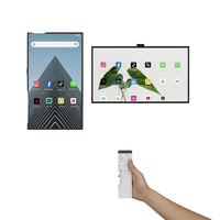 TV pintar portabel Android 13 27 inci, layar tampilan tipis bertenaga baterai dapat dilepas berputar koneksi nirkabel