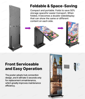 Afficheur LED pliable UHLED P2.5 pour intérieur, contrôle par application mobile, écran LED numérique portable pour salle d'exposition et événements