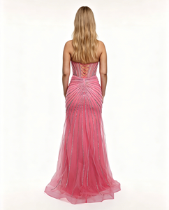 Nuevos <span class=keywords><strong>Vestidos</strong></span> <span class=keywords><strong>de</strong></span> Lujo <span class=keywords><strong>de</strong></span> Diseñador Corte Sirena en Verde Salvia con Pedrería Estilo Árabe para Mujer para Bodas y Fiestas Formales - Product Image 4