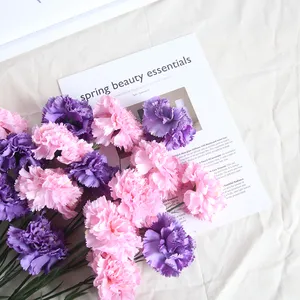 Flor Artificial de un solo Clavel, regalo del Día de la madre, decoración de festival de vacaciones para el hogar