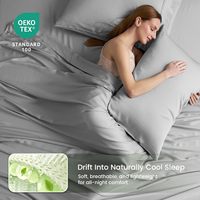 Parure de draps 100 % Lyocell Eucalyptus – Luxe Hôtelier Rafraîchissant, Respirant et Doux comme de la Soie, Hypoallergénique, Lavable en Machine