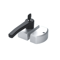 Loquet de compression réglable à course de 12 mm, ANSI Grade 1, peint argenté, 1 clé, pour cylindres de serrures de placards industriels