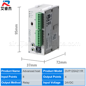 โมดูล IO รุ่น DVP12SA211R 24VDC 8 อินพุต/4 เอาท์พุต ของแท้ใหม่เอี่ยม พร้อม PLC รุ่น DVP14SS211T ตัวควบคุมลอจิกแบบตั้งโปรแกรมได้ มีสินค้าในสต็อก - Product Image 2