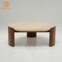 Meubles nordiques modernes OEM, table en marbre travertin naturel sur mesure pour salle à manger et salon