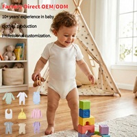 Combinaison bébé en coton tricoté sans manches, personnalisable avec motifs et textes, fabrication OEM ODM, stock disponible, pour nouveau-nés
