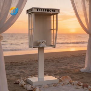 Decorazione per Matrimoni all'Aperto, Moderna Cabina Telefonica in Metallo, Espositore per Guestbook Audio-Video, Telefoni Senza Fili - Product Image 3