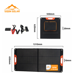 Chargeur mobile solaire portable 100w panneau solaire flexible centrale électrique pliable - Product Image 1