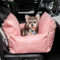 Siège surélevé pour chat et chien de style moderne et luxueux, tissu Oxford imperméable, support de siège de voiture, facile à nettoyer, lavable, motif uni, utilisation en extérieur