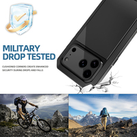 Coque robuste robuste avec protecteur d'écran en verre intégré 360 Housse de protection anti-poussière pour iPhone 17 Pro Max