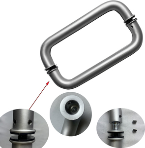 China Guangdong high end shop hotel <strong>door</strong> handle solid aluminum round tube offset glass <strong>door</strong> handle - Product Image 5