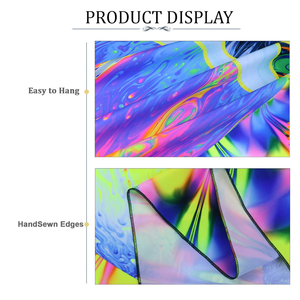 Trang trí phòng ngủ đầy màu sắc Bán hàng nóng phát sáng trong bức tường tối treo ảo giác tùy chỉnh huỳnh quang Backdrop UV tấm thảm - Product Image 5