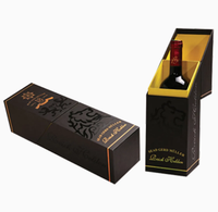 Boîtes d'emballage pour vin en papier rigide avec couvercle magnétique portable haut de gamme, design exquis et luxueux, imperméables, avec gaufrage