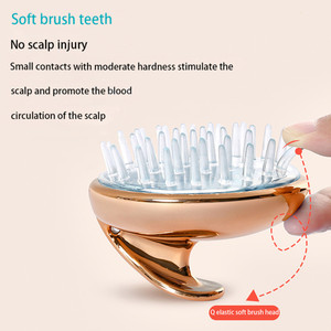 Brosse de massage du cuir chevelu en silicone personnalisée brosse à shampoing pour le nettoyage en profondeur de la tête peigne de massage au point d'acupuncture - Product Image 6