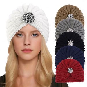 High Quality Acrylic Winter Warm Beanie <b>Hat</b> Women Jewelry Style Stretchy Breathable Travel Outdoor Daily Use Custom Color Common - Product Image 3