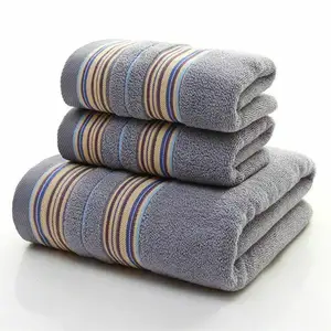 Luxury custom 100% cotton super absorbent soft 3-pieces bath towels set