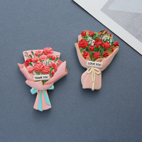 Aimant de réfrigérateur vierge 3D créatif personnalisé directement en usine vente en gros dessin animé coloré en résine fleur design aimant de réfrigérateur