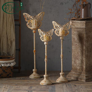 Butterfly <b>Candlestick</b> Metal Floor Standing Home Decoration Vintage Style A3289 - Product Image 2